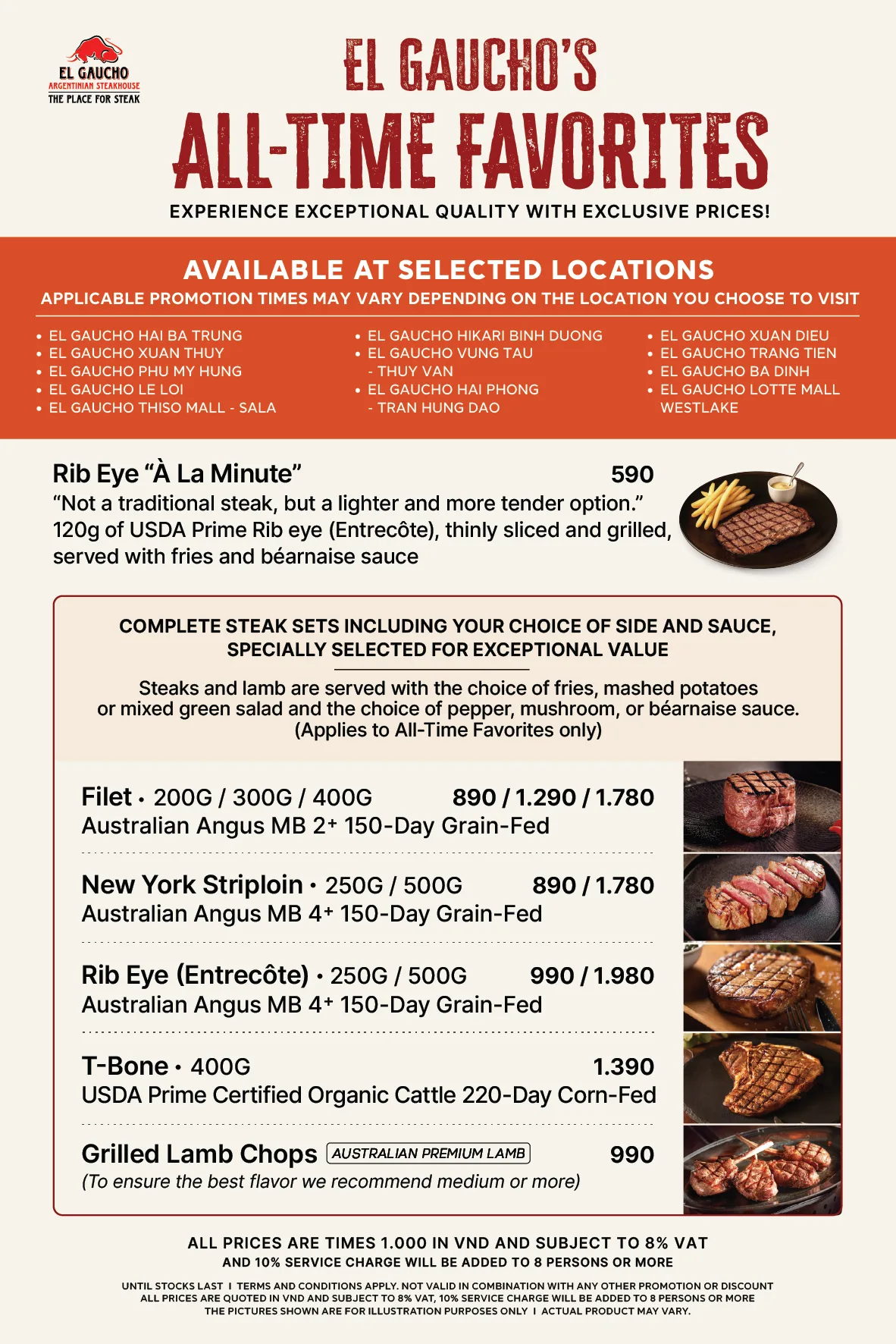 All-times Favorites Menu El Gaucho HCM - HN